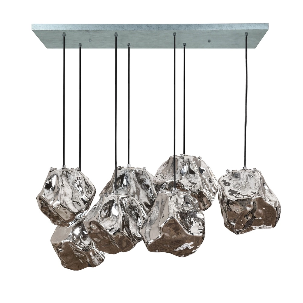 Esstisch-Pendellampe Rock 7-Licht – Silberglas Lyora 8716803511255
