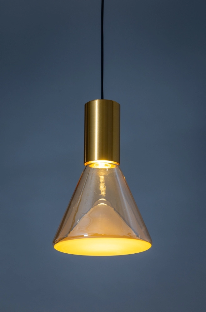 9-Licht Esstischlampe Lisa Gold mit bernsteinfarbenem Glas ETH 8720195310211