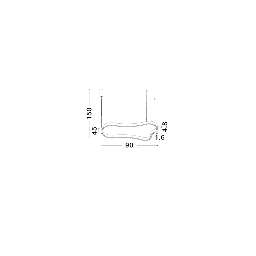 Pendelleuchte in natürlicher Form Dussa schwarz 90cm Lyora 5212017463050