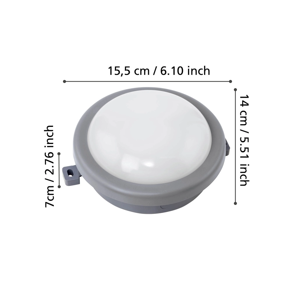 Deckenlampe Pescolla Graue Runde Eglo 9002759754624
