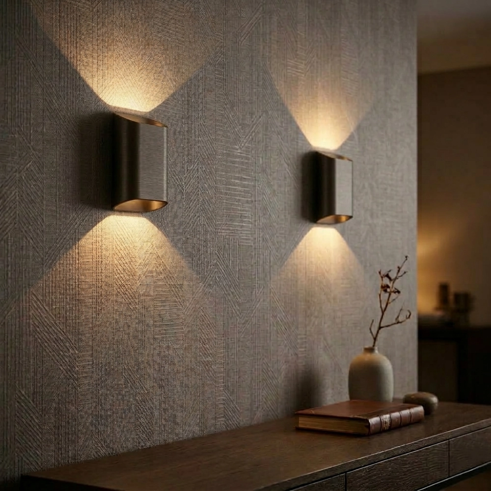 Design-Wandlampe Diaz-S Schwach bis warm, dunkel antikbraun Artdelight 8720701104044