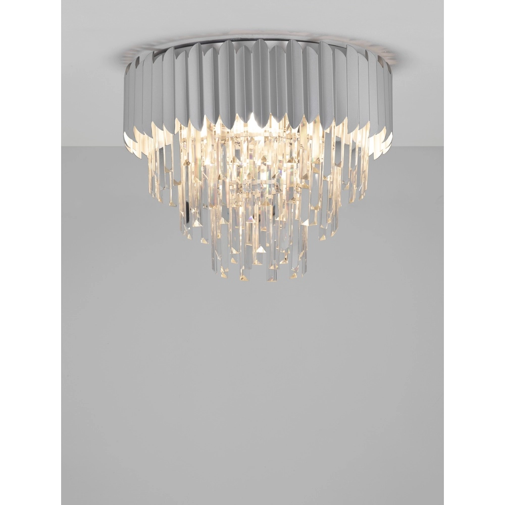 Deckenlampe Magnolia Chrom und Kristall Ø 50cm