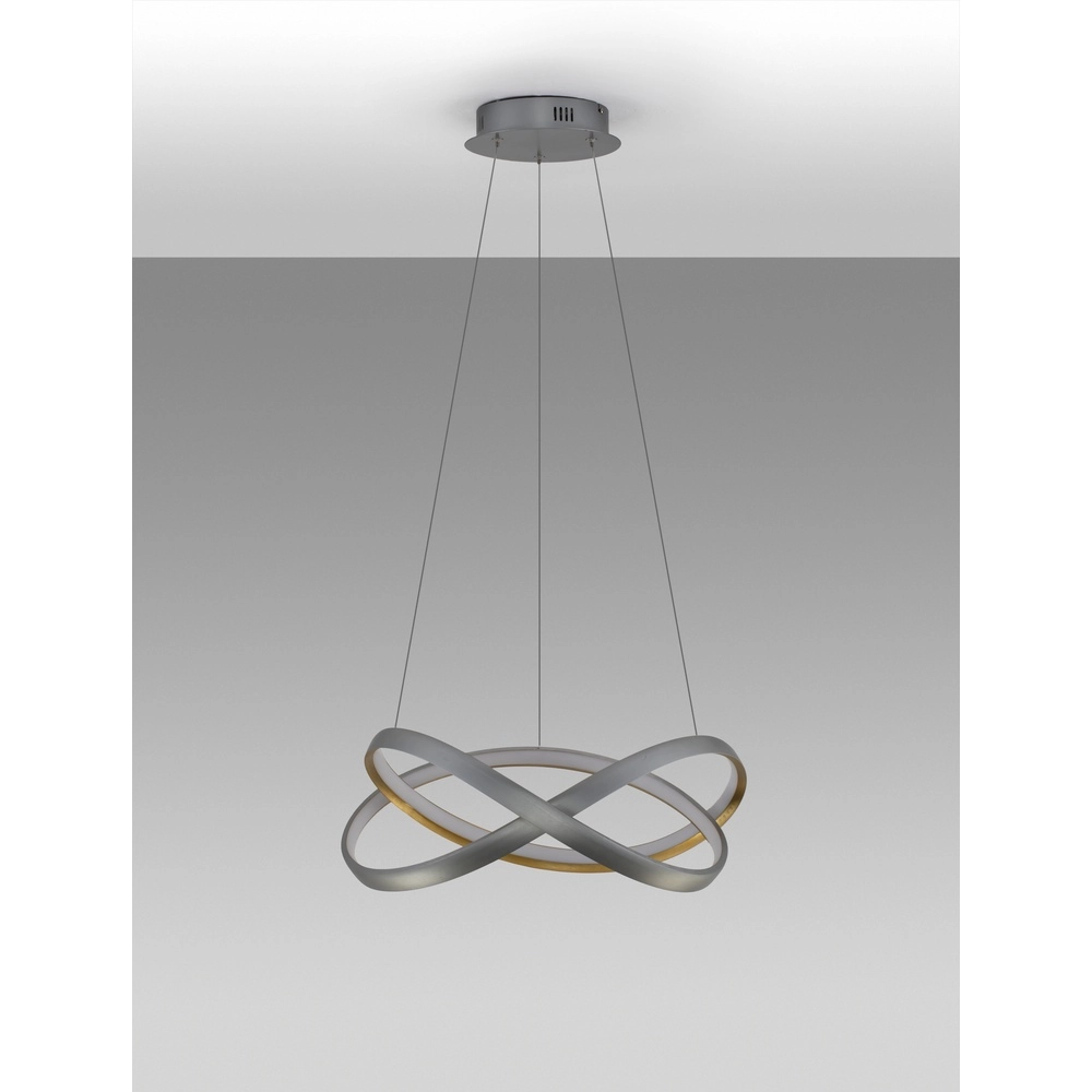 Design-Pendelleuchte Odrey silbergrau mit gold Lyora 5212017444745