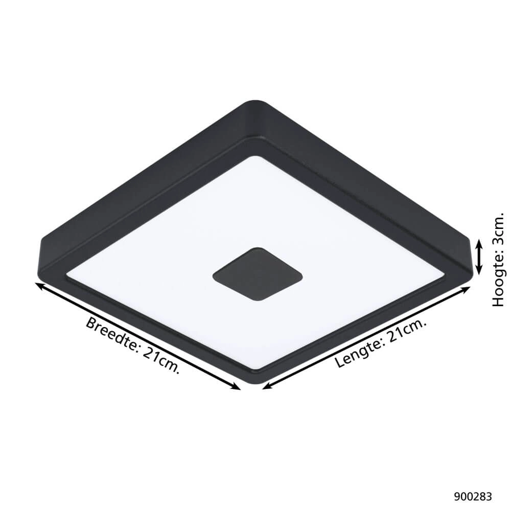 Quadratische Deckenleuchte Iphias 2 IP44 schwarz Eglo 9008606232611