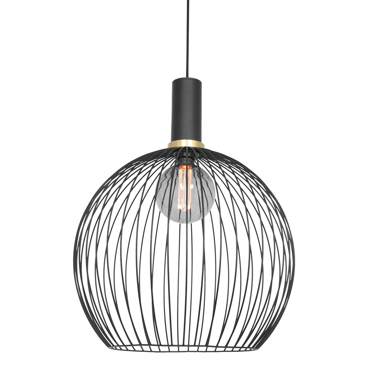 Drahtlampe Aureole 42cm schwarz mit Gold Steinhauer 8712746135480