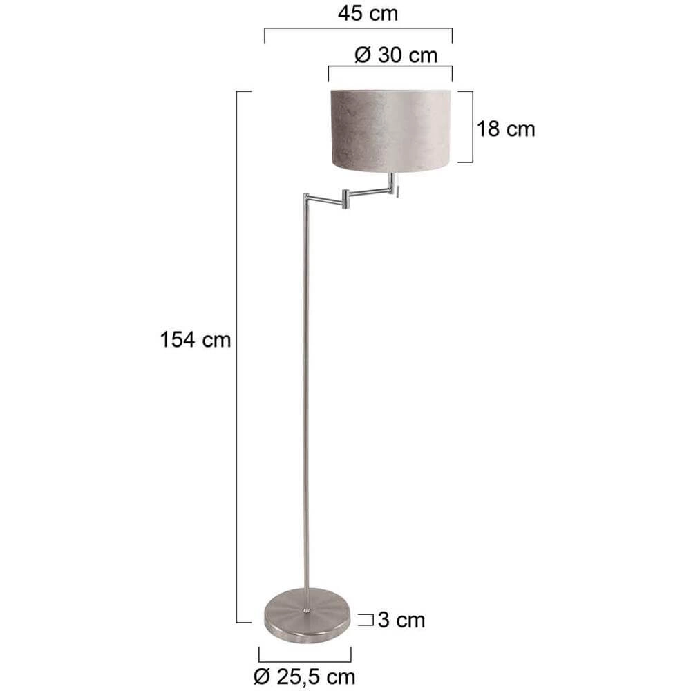 Stehlampe Bella Metall mit silbernem Schirm Steinhauer 8712746174502