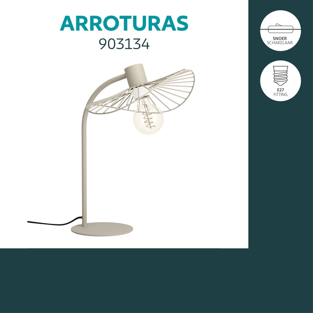 Design-Tischlampe Arroturas Sandbraun