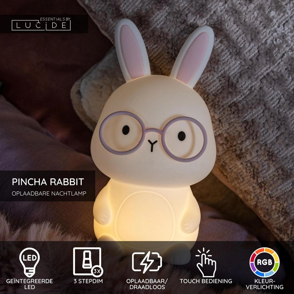 Nachtlicht im Kinderzimmer Pincha Rabbit Bunny Lucide 5411212541376