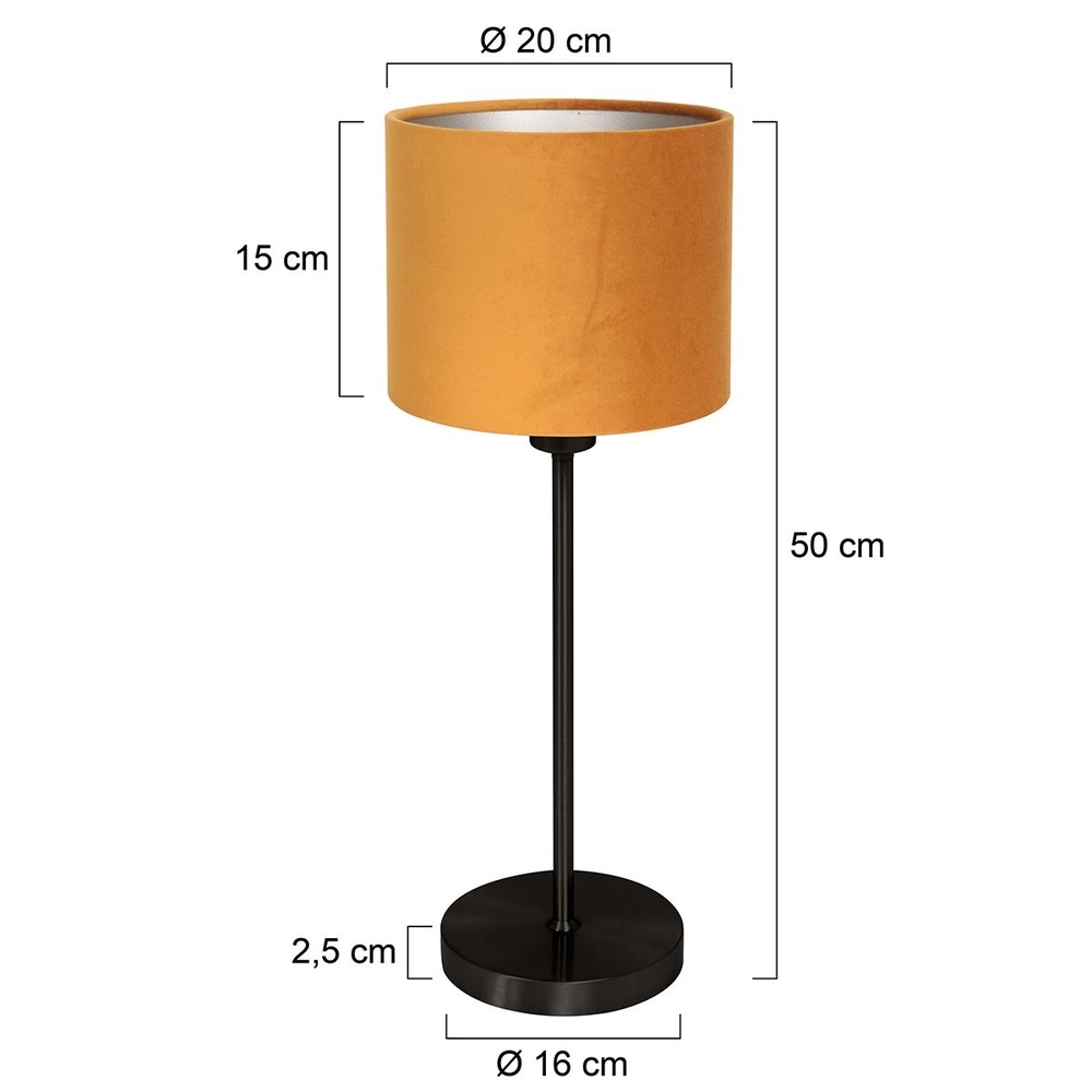 Schwarze Tischleuchte Noor mit goldener Kappe Steinhauer 8712746182187