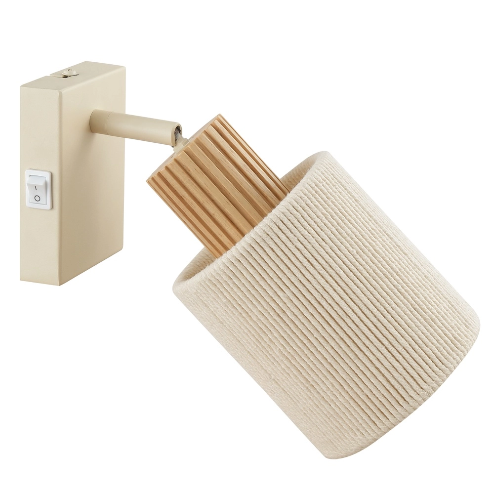 Wandlicht Arlo Sand braun mit Holz und Schalter Brilliant 4004353477034