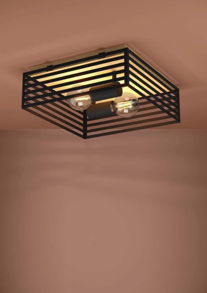 Deckenleuchte Cidraz quadratisch mit Holz Stars of Light 9008606242733