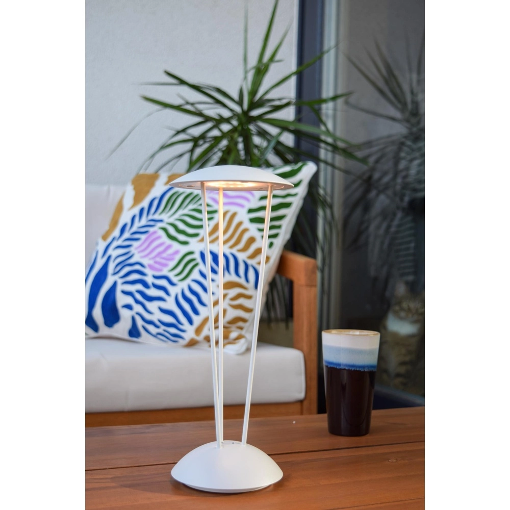 Design-Tischlampe Renee Weiße wiederaufladbare Weiße Lucide 5411212272317