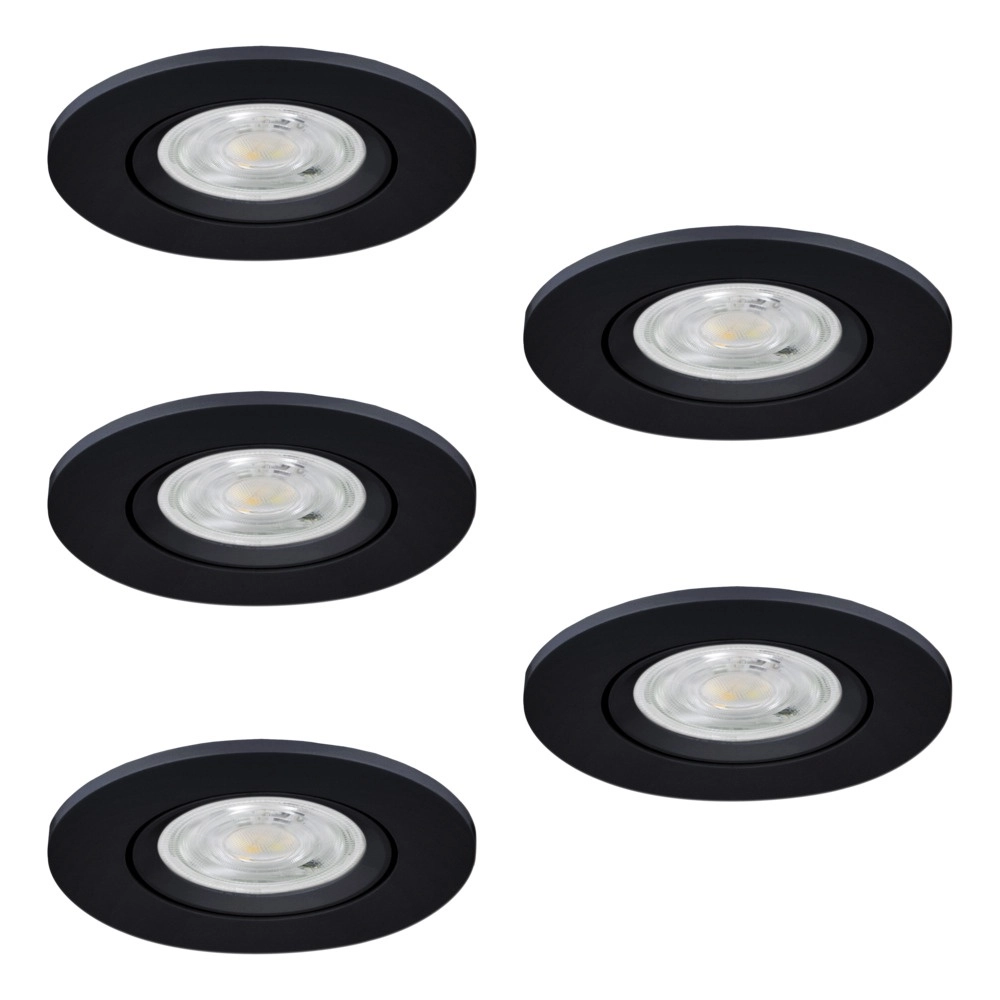 Set mit 5 Einbaustrahlern Barranco schwarz Ø 9cm - 3-stufig CCT Eglo 9008606359462