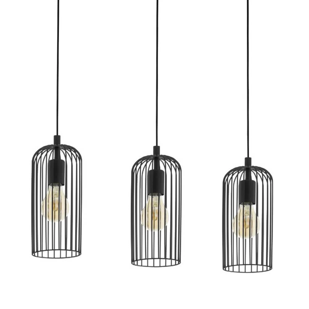 Esstisch mit Hängelampe Roccamena 1 3-flammige Drahtlampe Eglo 9002759436889
