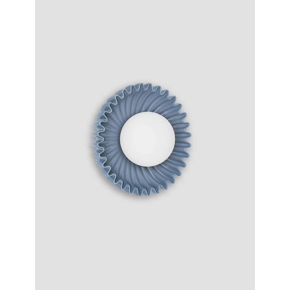 Wandleuchte Petel Blau mit weißem Glas Lyora 5212017483966