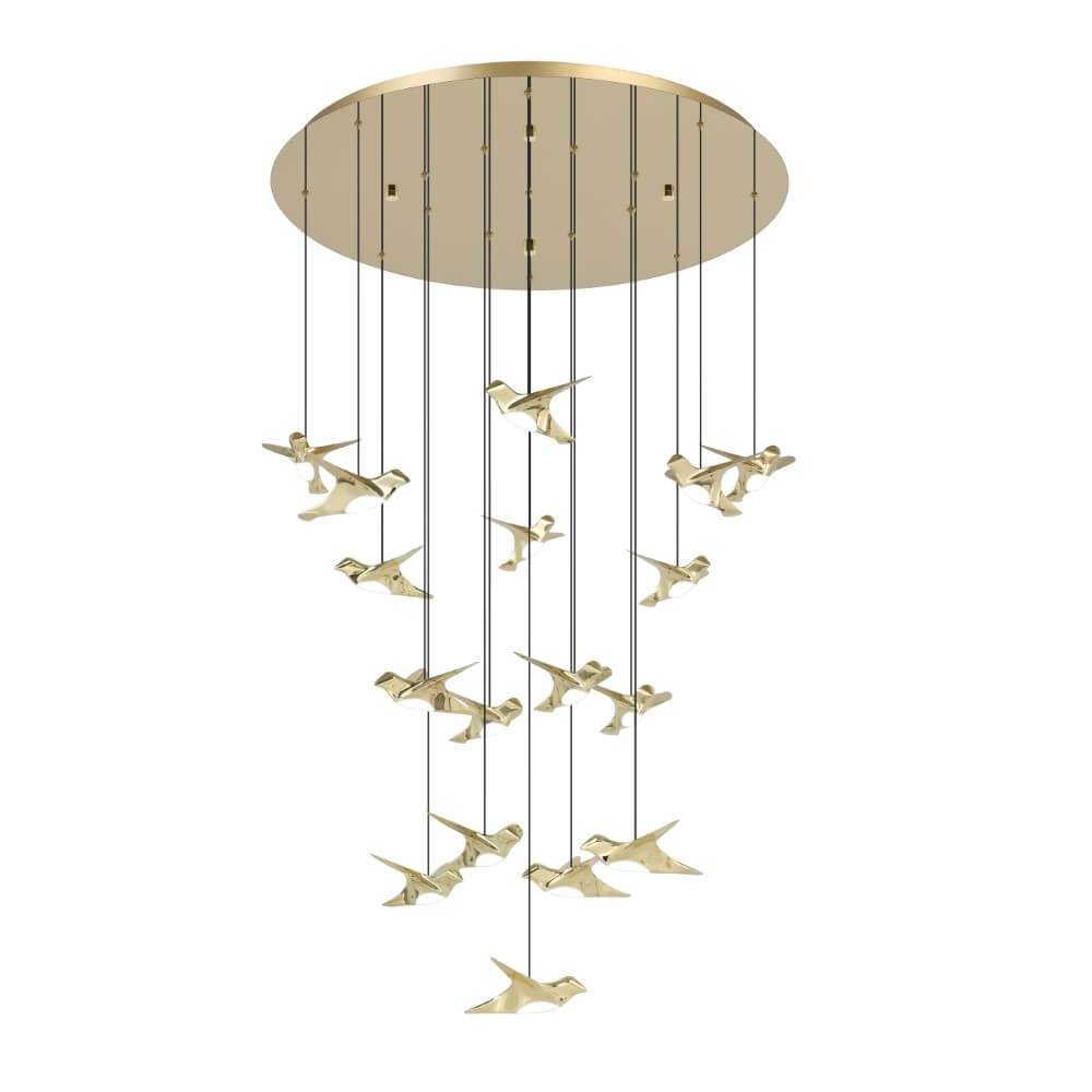 Hängelampe mit 17 Leuchten Paratebueno 2 Messing rund Stars of Light 9008606292202