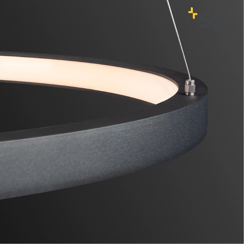 LED Hängelampe One Ø 60 cm dimmbar schwarz SLV 4024163231039
