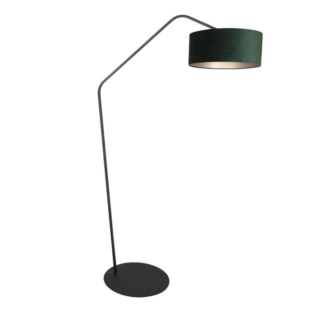 Stehlampe Zig-Zag schwarz mit grünem Schirm Ø 50cm