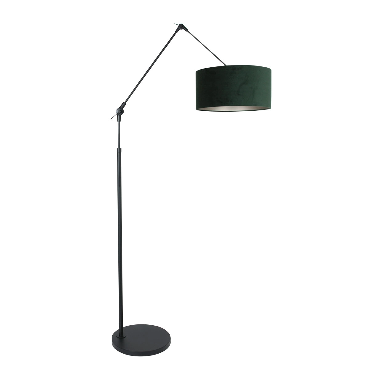 Stehleselampe Prestige Chic Schwarz mit 40 cm grünem Samtschirm