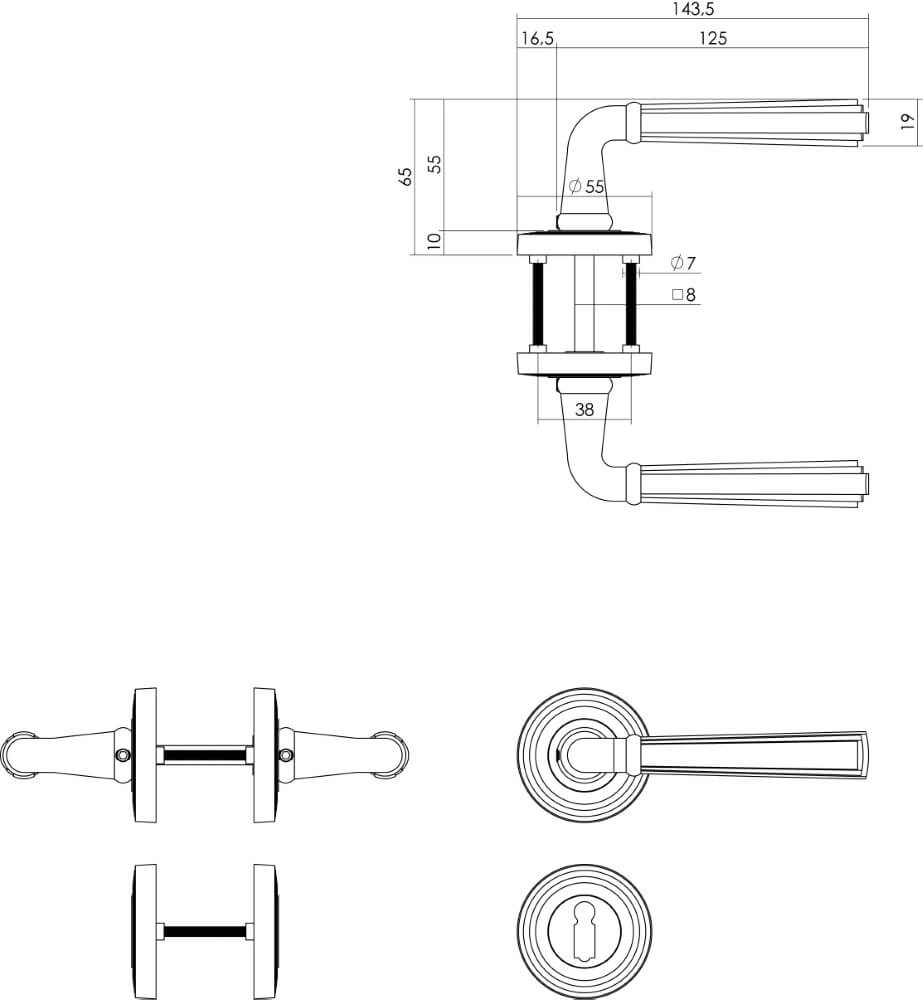 Türgriff für den ländlichen Raum Bellevue Altes Grau Intersteel 8714186392751