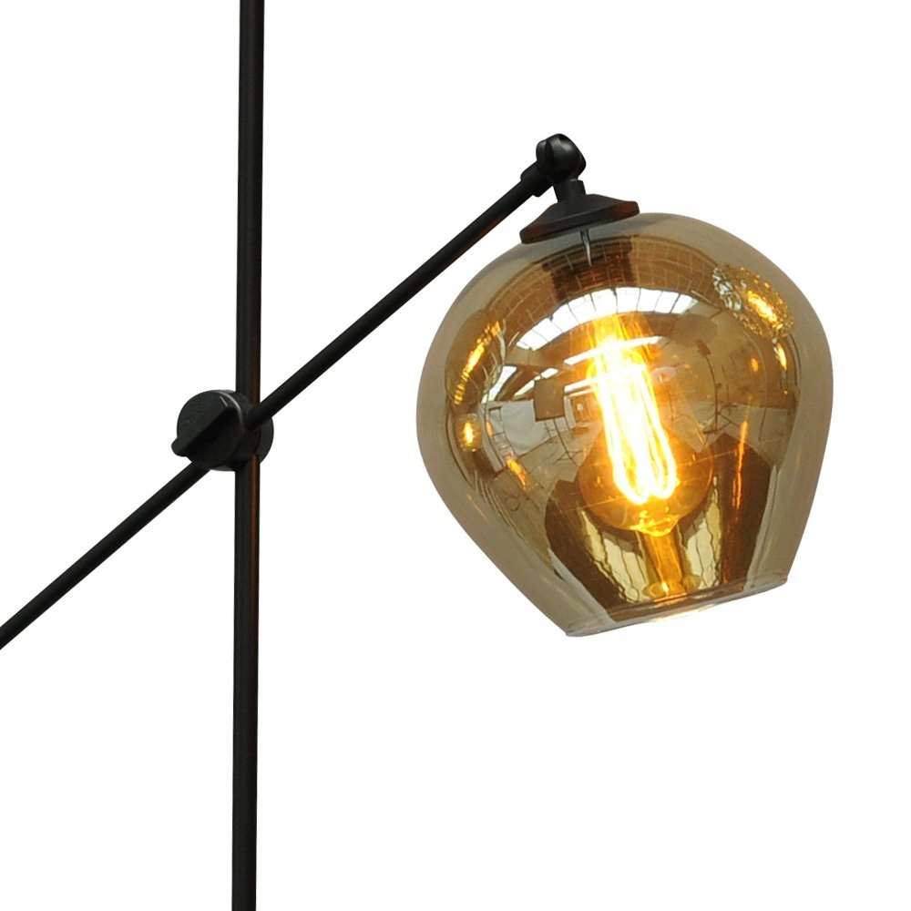 Verstellbare Stehleuchte Quinto Smoke mit Rauchglas Masterlight 8718121220055