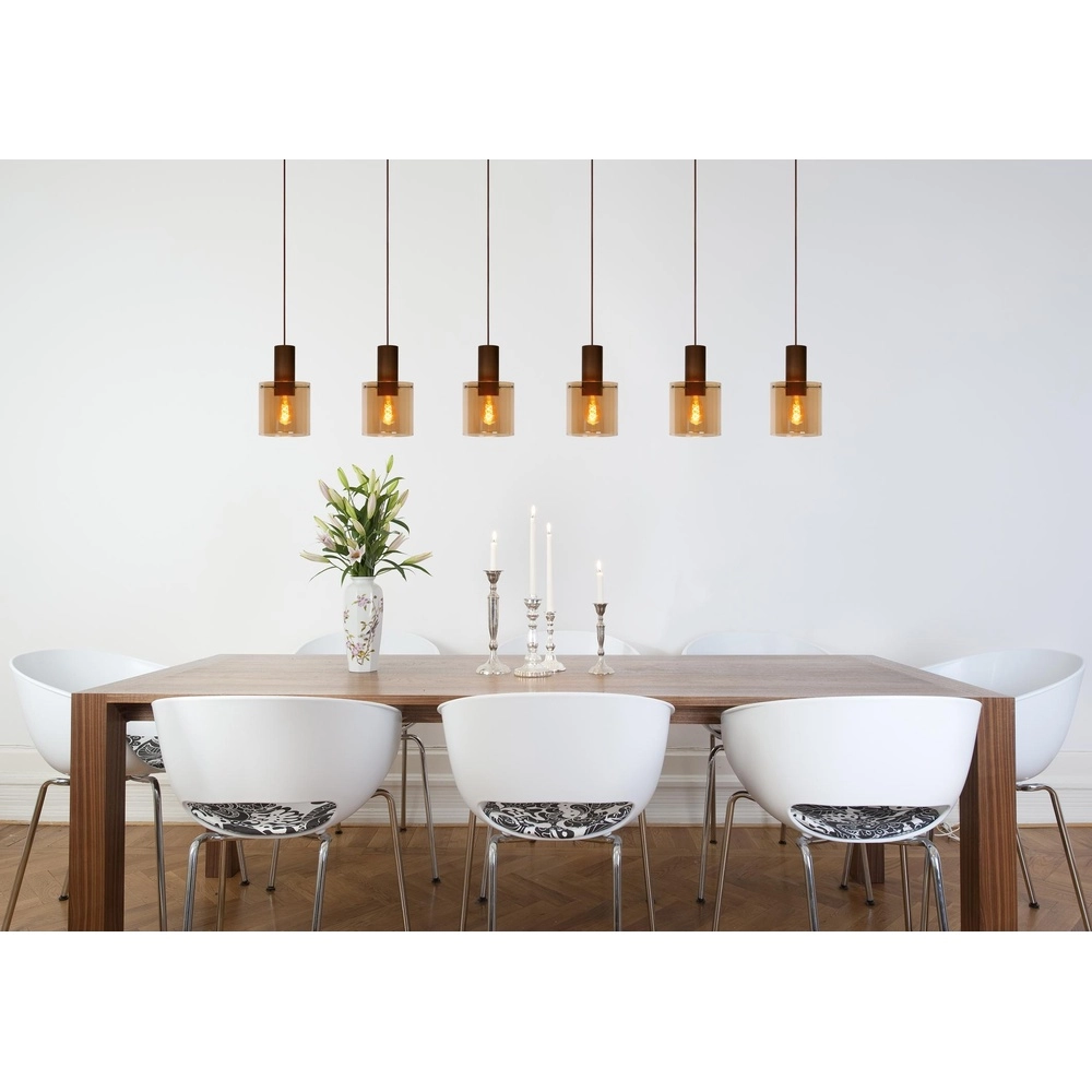 Pendellampe Toledo 3-Licht Bernsteinglas Lucide 5411212740854