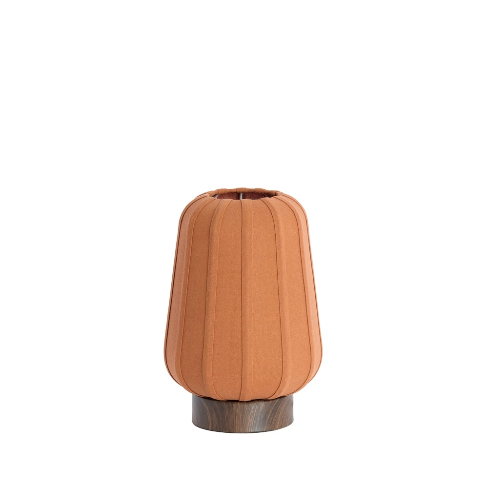 Nachttischlampe Bibury Ø 20cm – Terrakotta-Leinen