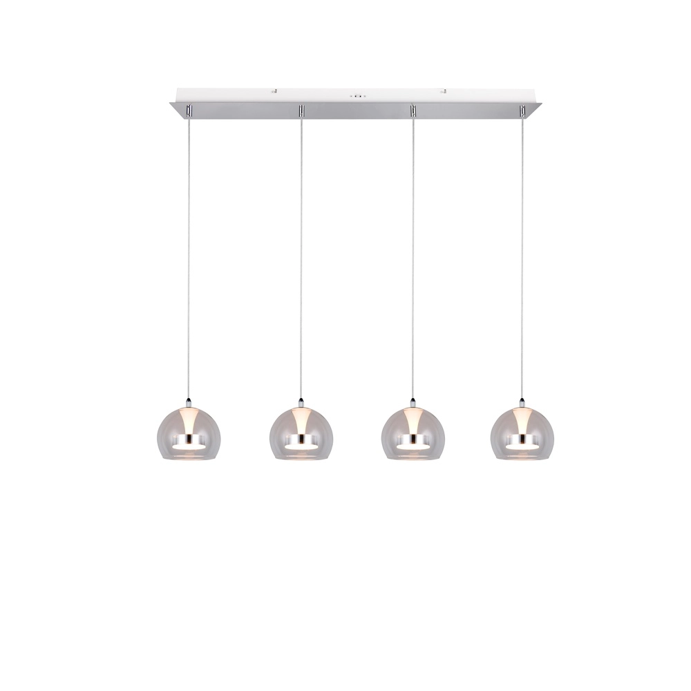 Pendelleuchte Flynt 4-flammig chrom Trio 4017807671018