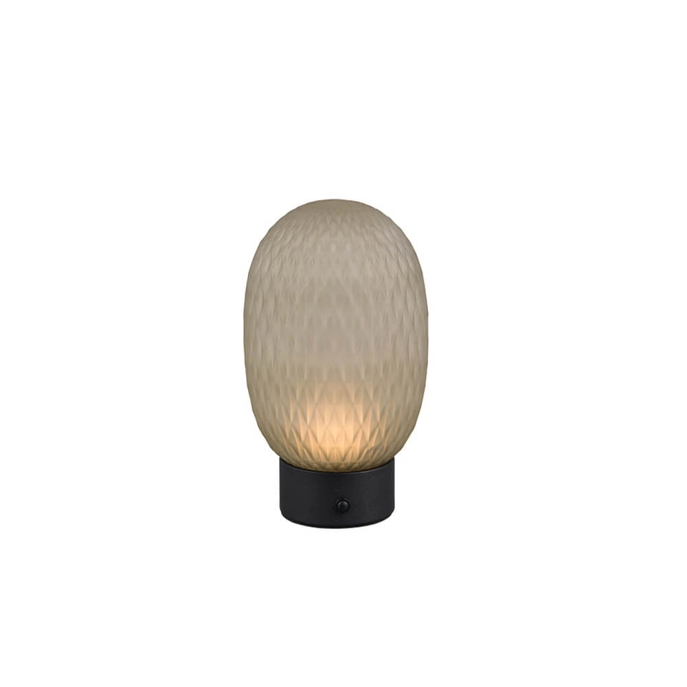 Tischlampe Facette Schwarz mit grünem Glas Trio 4017807643565