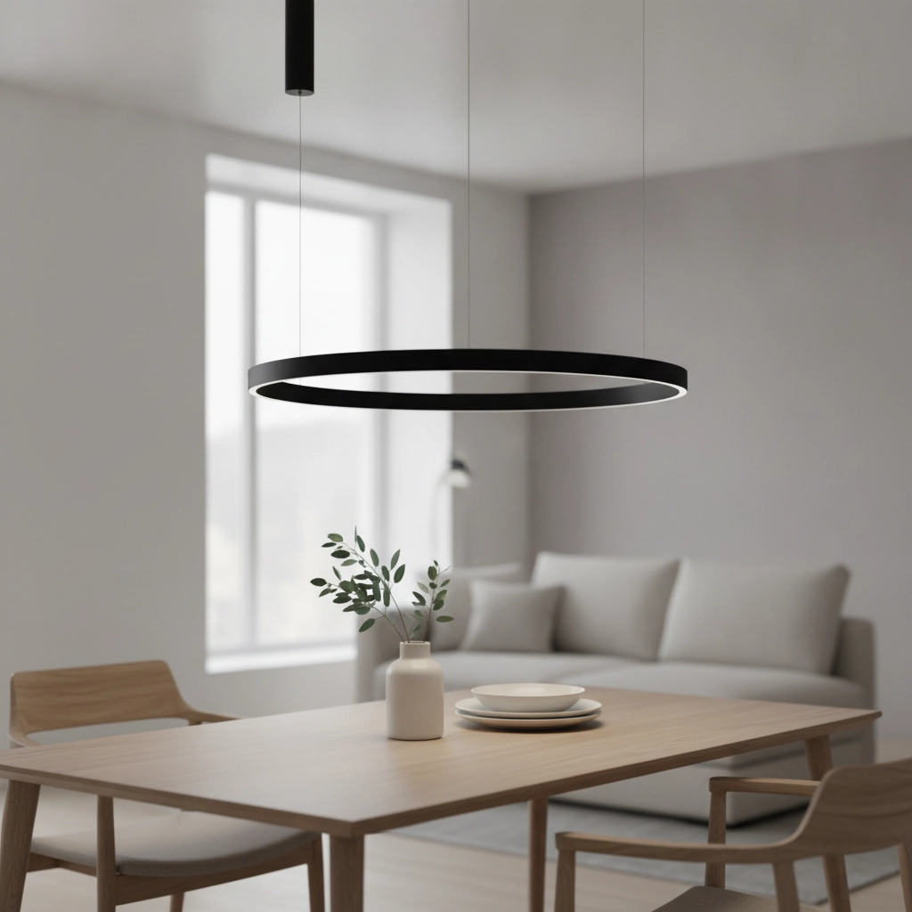 Schwarze Pendelleuchte Elowen Ausführung Ø 98cm