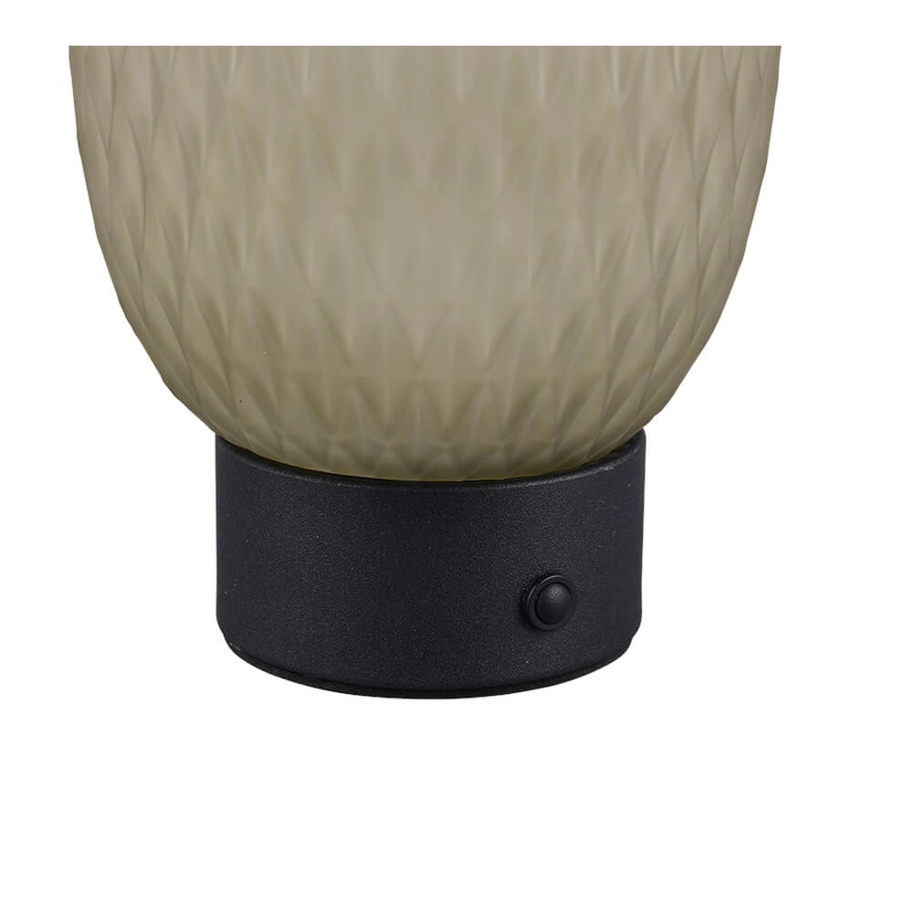 Tischlampe Facette Schwarz mit grünem Glas Trio 4017807643565