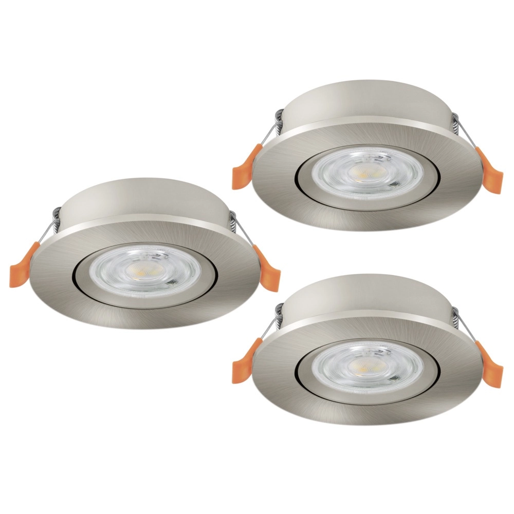 Set mit 3 Einbaustrahlern Barranco nickel Ø 9cm - 3-stufig CCT