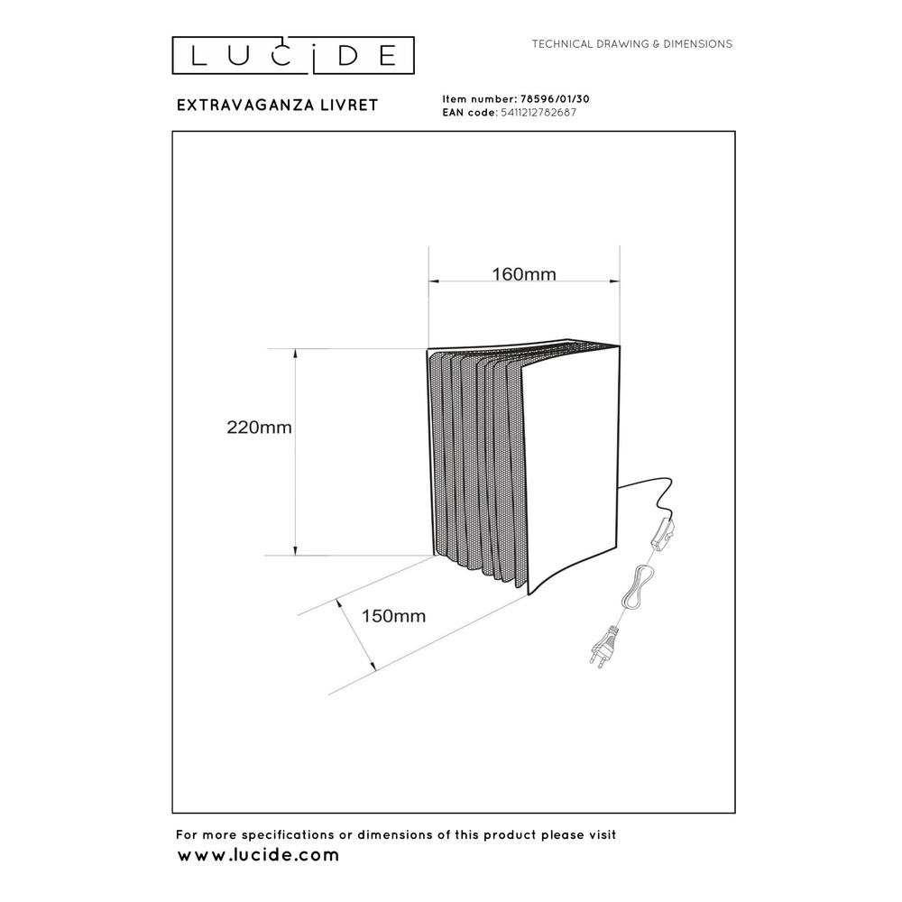 Tischlampe Extravaganza Livret Buchdesign Lucide 5411212782687