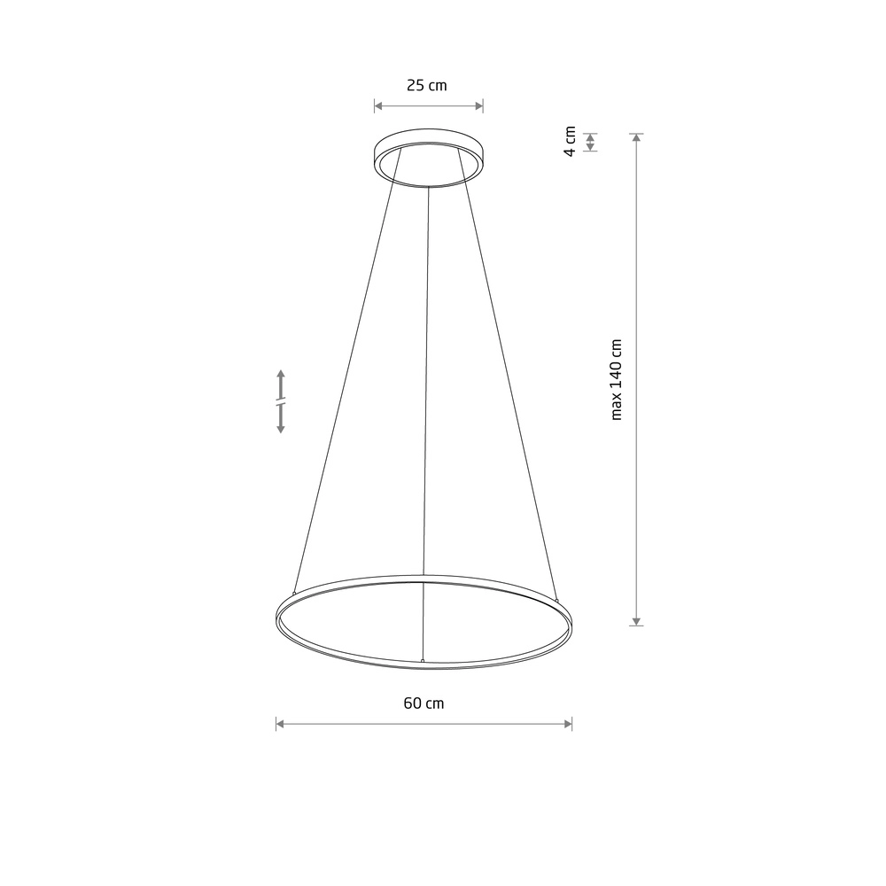 Design-Pendellampe Circolo Led weiß Ø 60 cm horizontal Lyora 5903139116046