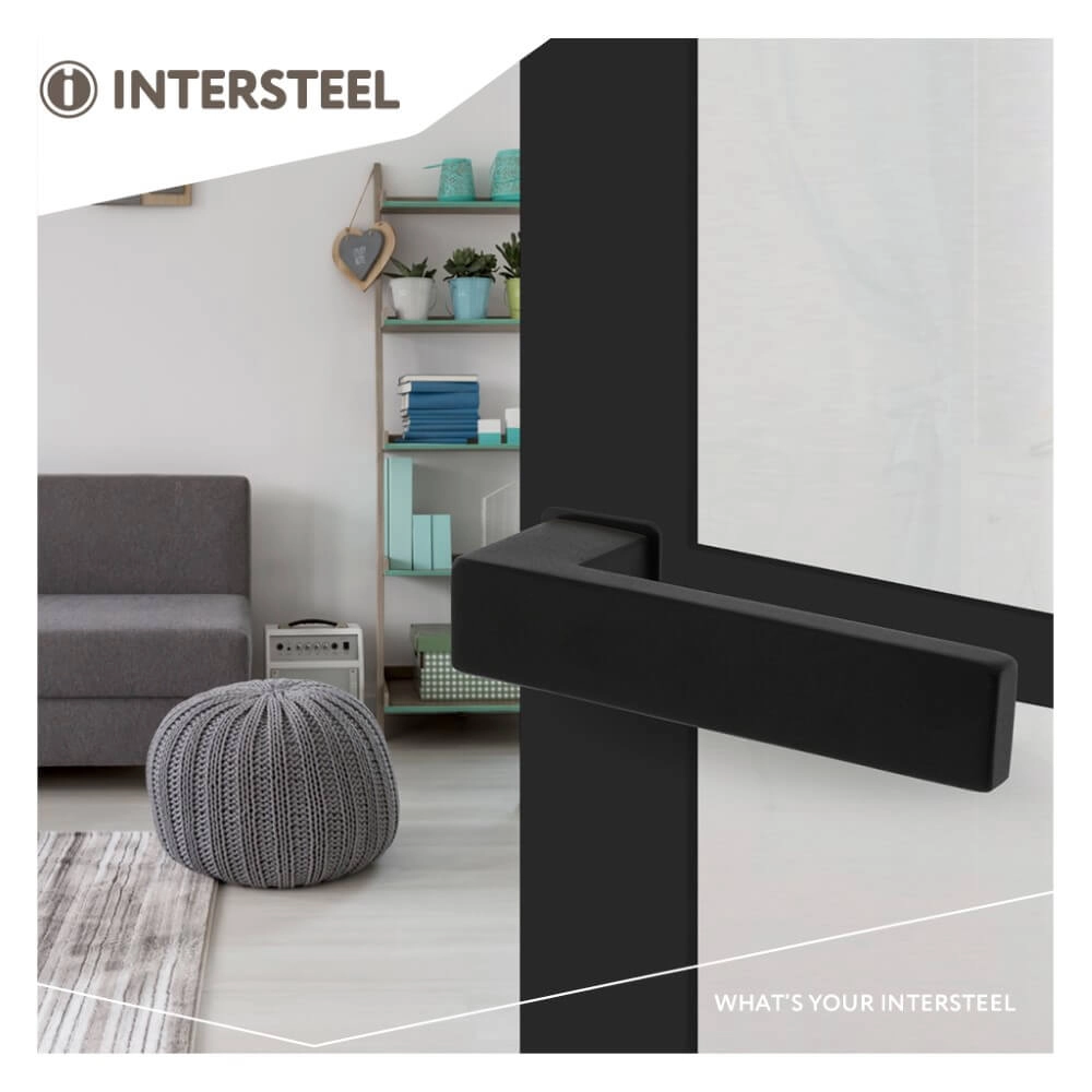 Fester Türgriff Amsterdam kleine Rosette schwarz Intersteel 8714186518793