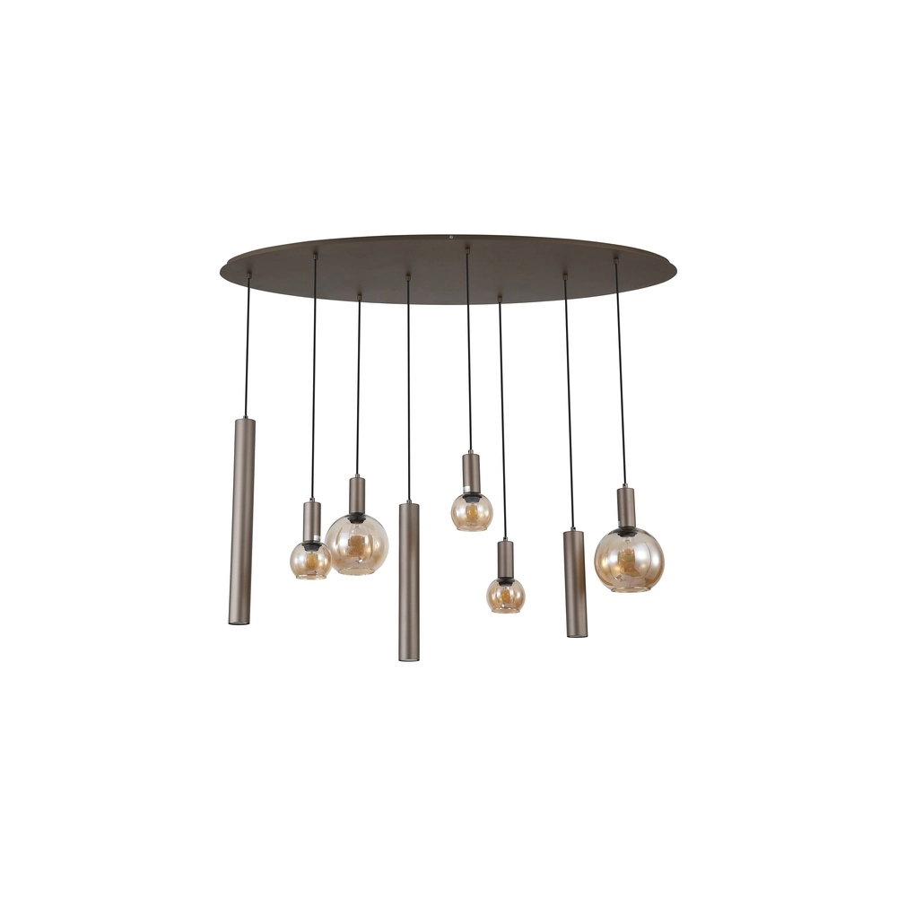 Design-Pendelleuchte Lyon Braunes Glas Searchlight 5053423296371