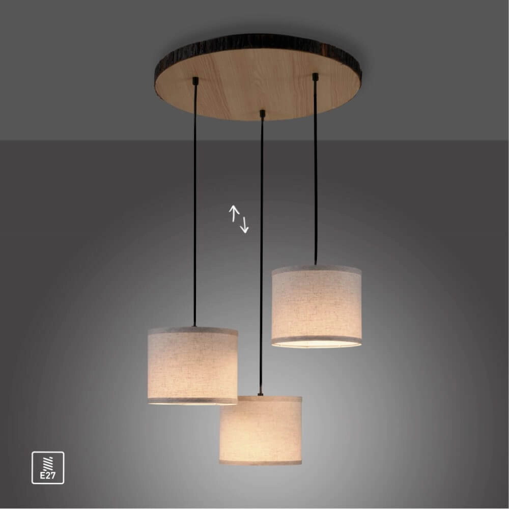 Ländliche Deckenleuchte Bark Holz Just Light 4043689975937