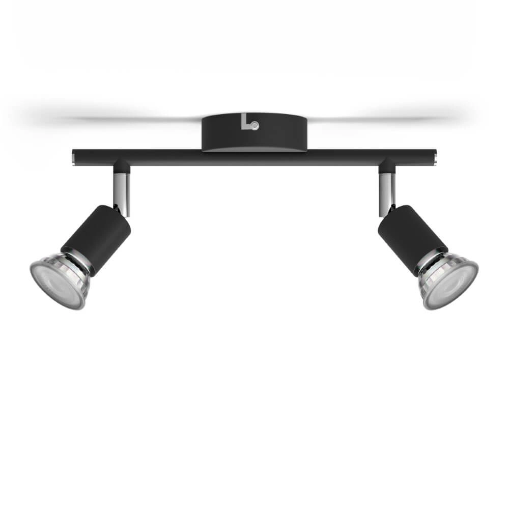 Schwarzer Deckenstrahler Limbali 2x GU10 Philips 8719514465237