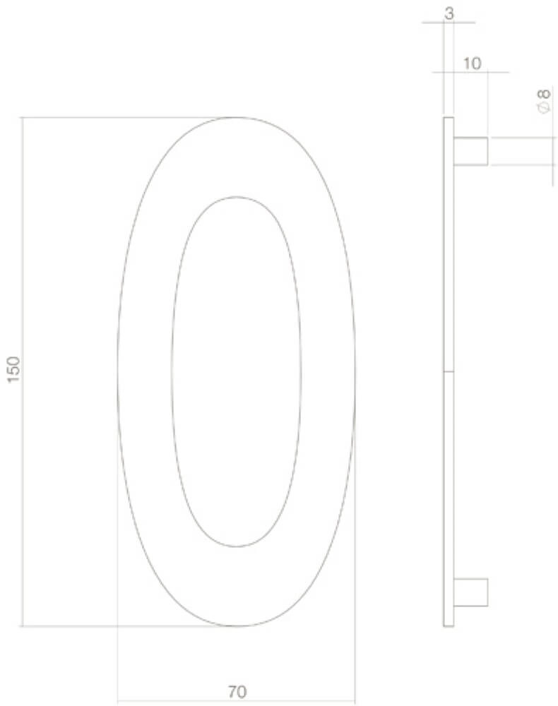 Hausnummer 0 Numbra schwarz Intersteel 8714186400692