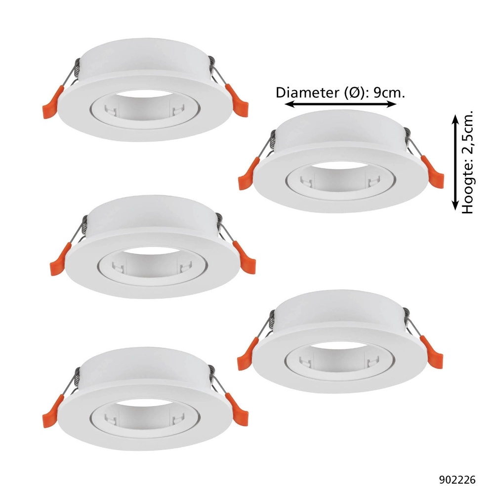 Set mit 5 Einbaustrahlern Barranco weiß Ø 9cm Eglo 9008606359127