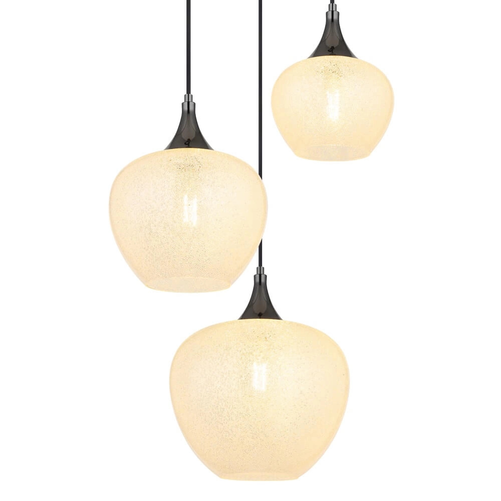 Anthrazit Pendelleuchte Maxy mit weißem Glas 3-flammig Ø 49cm Globo 9007371453177