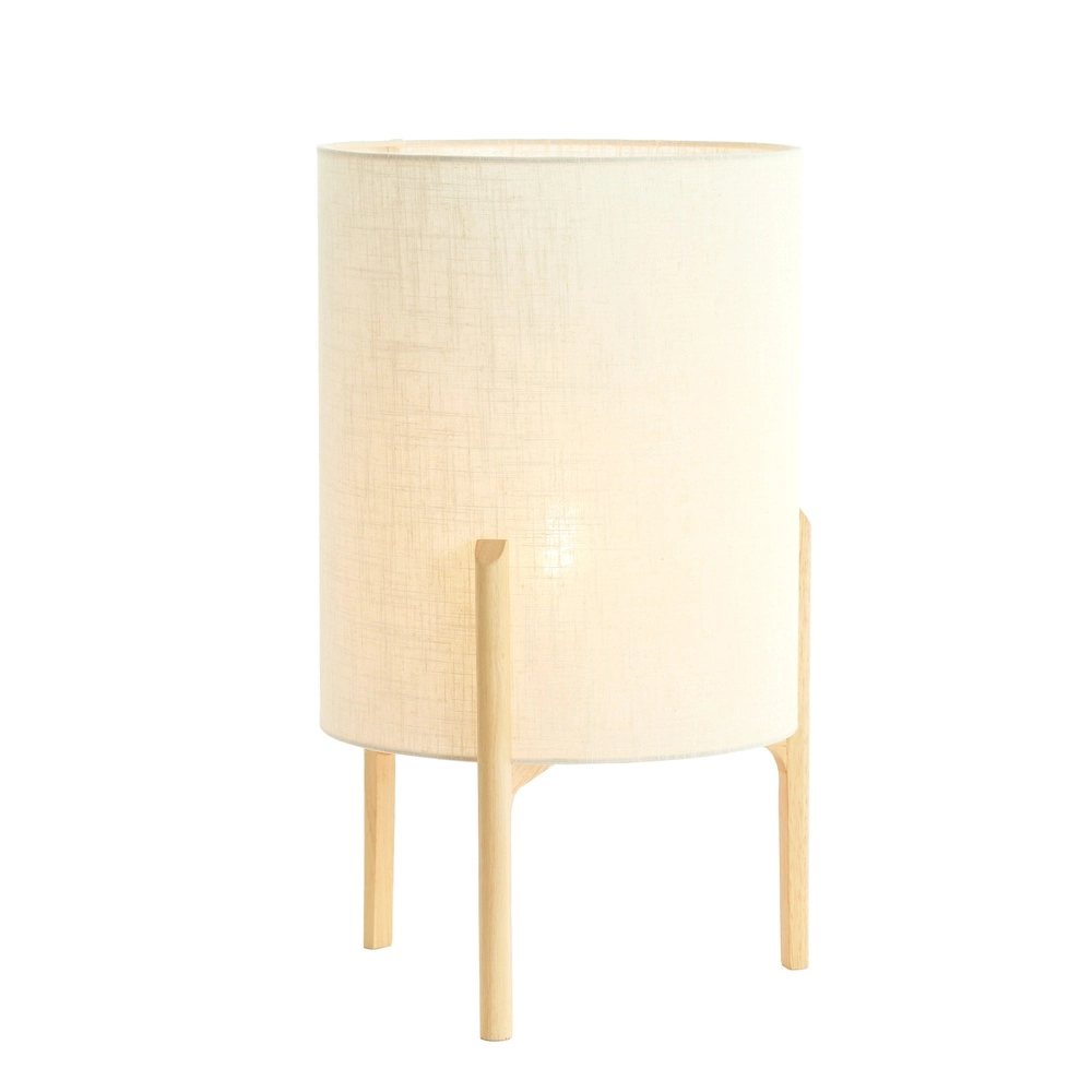 Tischlampe Litto Ø 35cm – Holzlook mit Naturleinen Light & Living 8717807792725