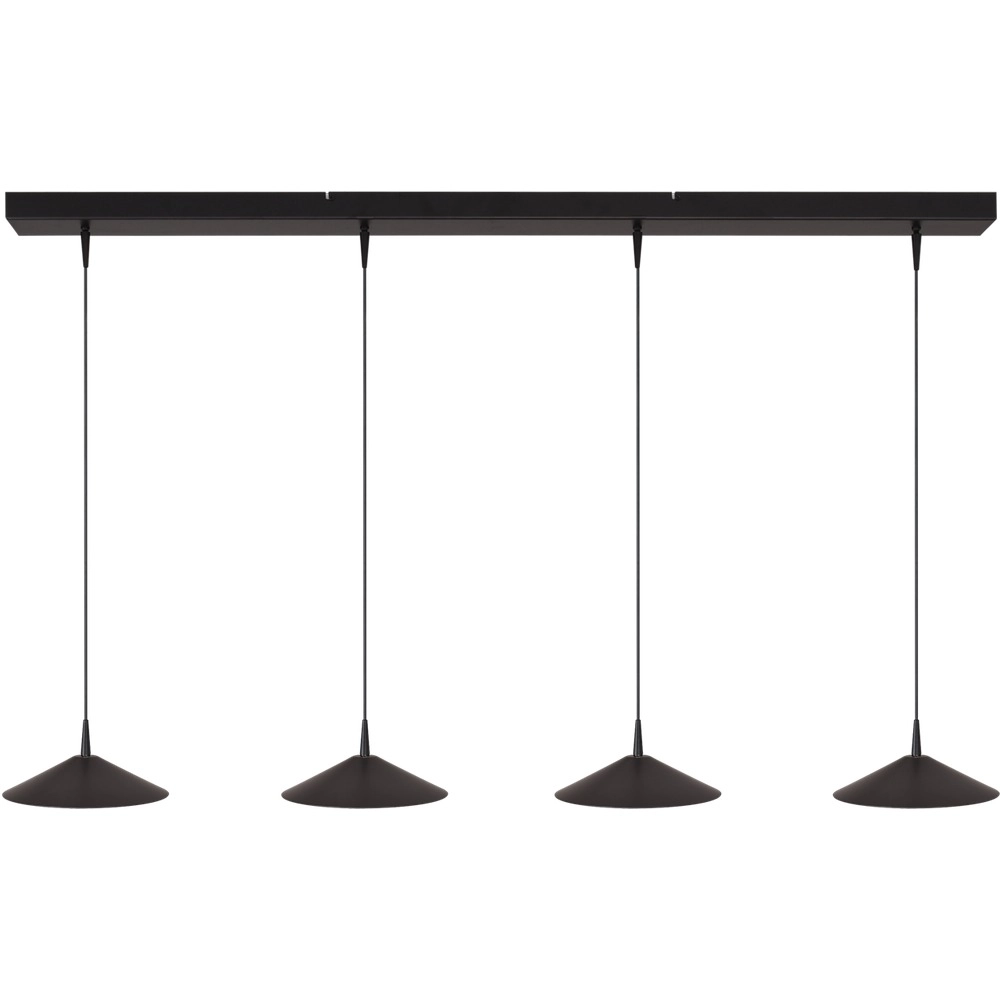 4-Licht Pendellampe Ceppo schwarz Ø 22 cm