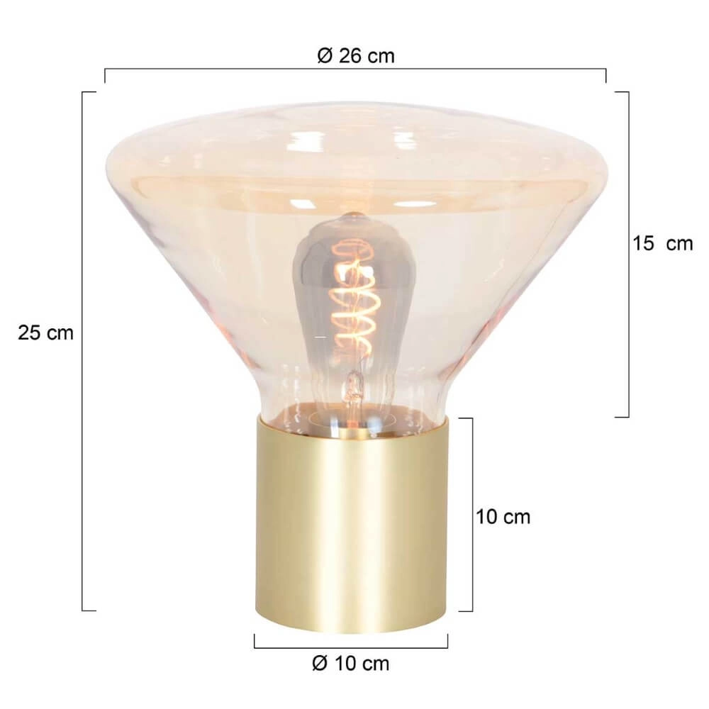 Tischlampe Ambiance Gold mit bernsteinfarbenem Glas Steinhauer 8712746165067