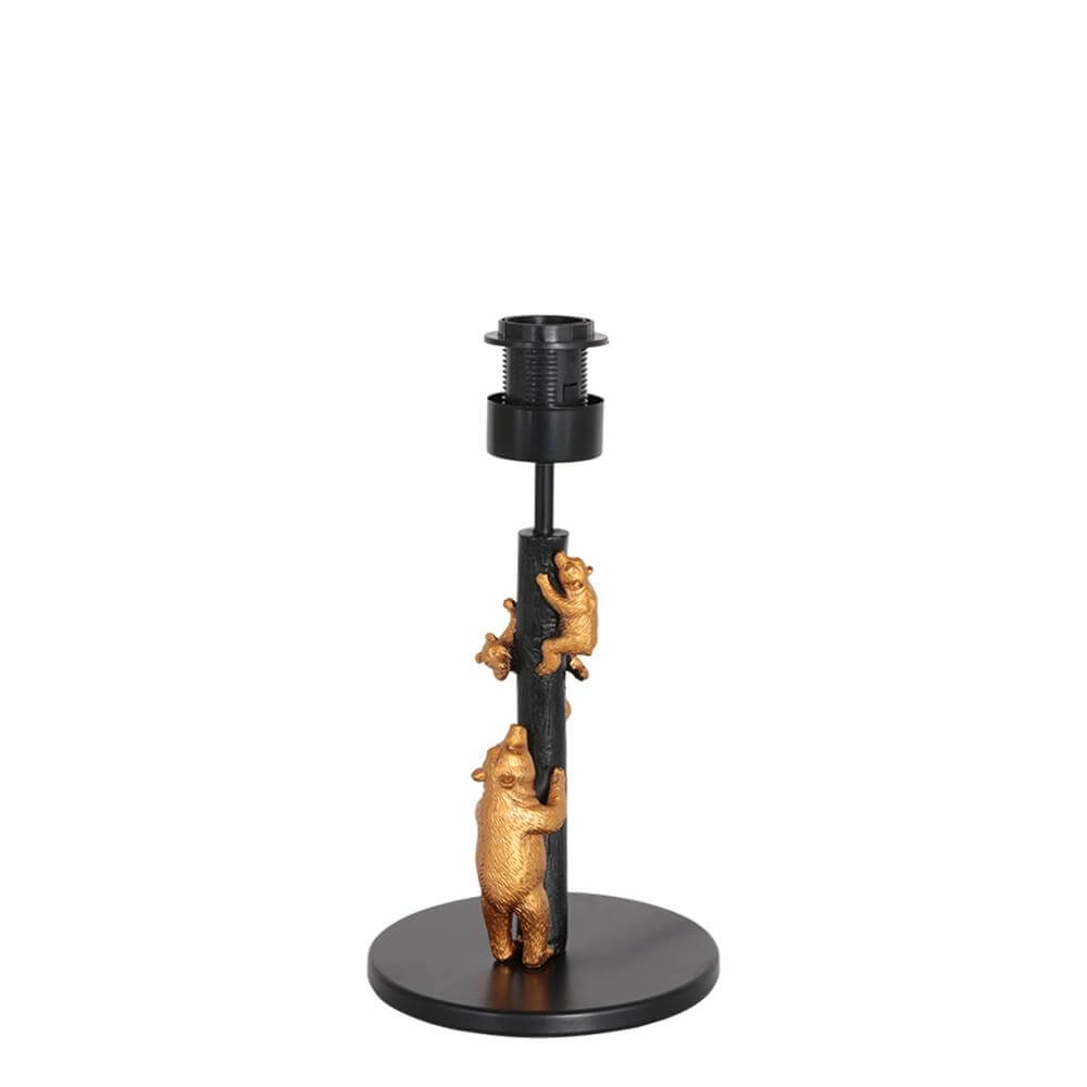 Tischlampe Animaux Bären schwarz mit Strohhaube Steinhauer 8712746172133