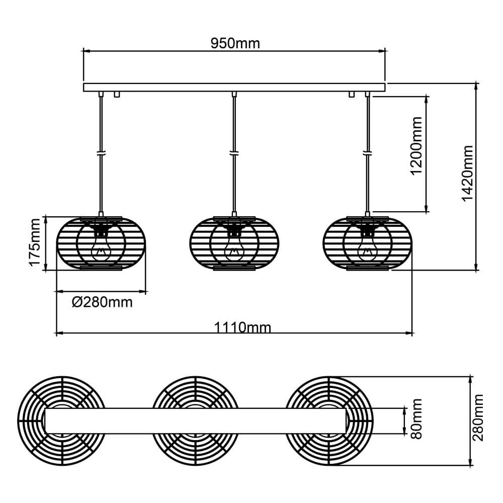 Hängelampe für den Esstisch aus Rattan Woodball Brilliant 4004353413797