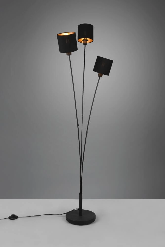 Stehlampe Tommy 3-Licht-Schwarz Trio 4017807507553