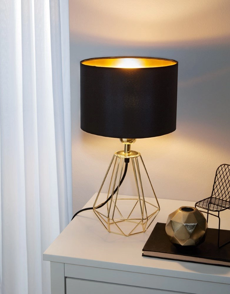 Tischlampe Carlton 2 Gold mit Schwarz Eglo 9002759957889