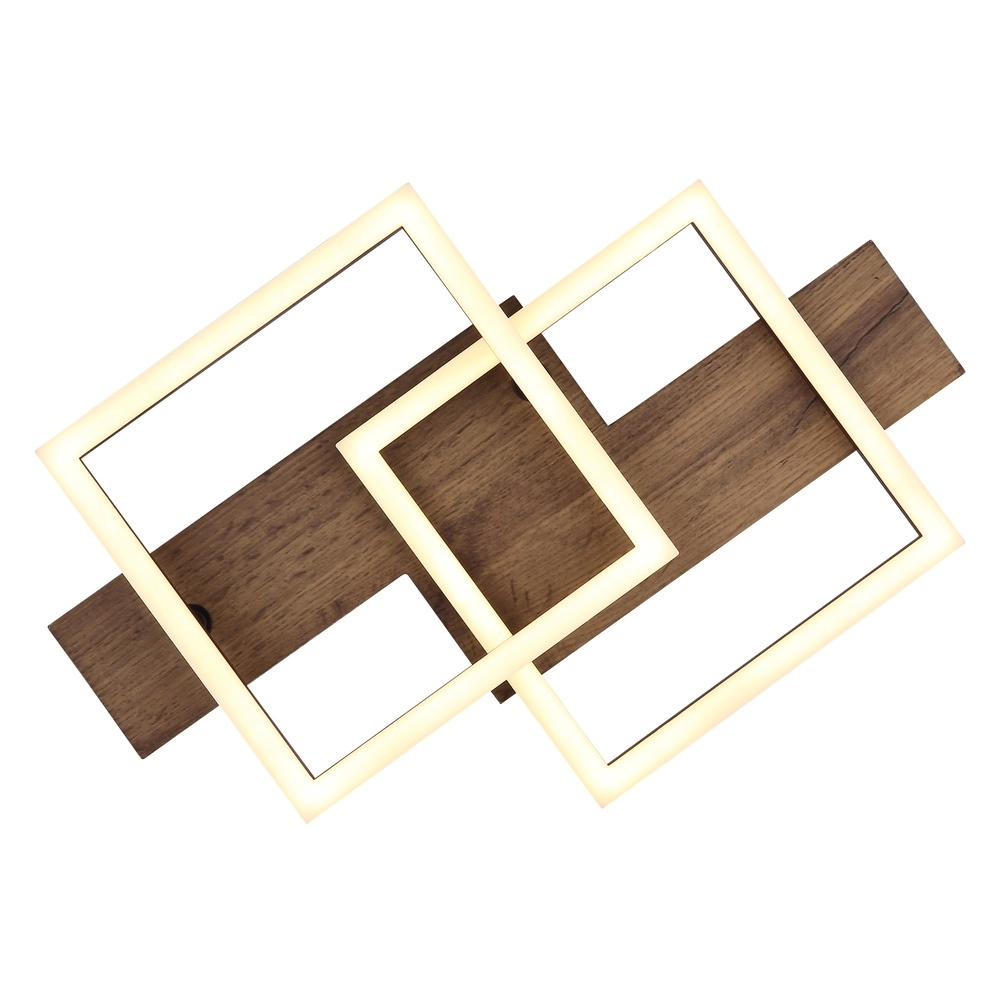 Design-Deckenlampe Jeffry Schwarz mit Holz 44 cm Globo 9007371507597