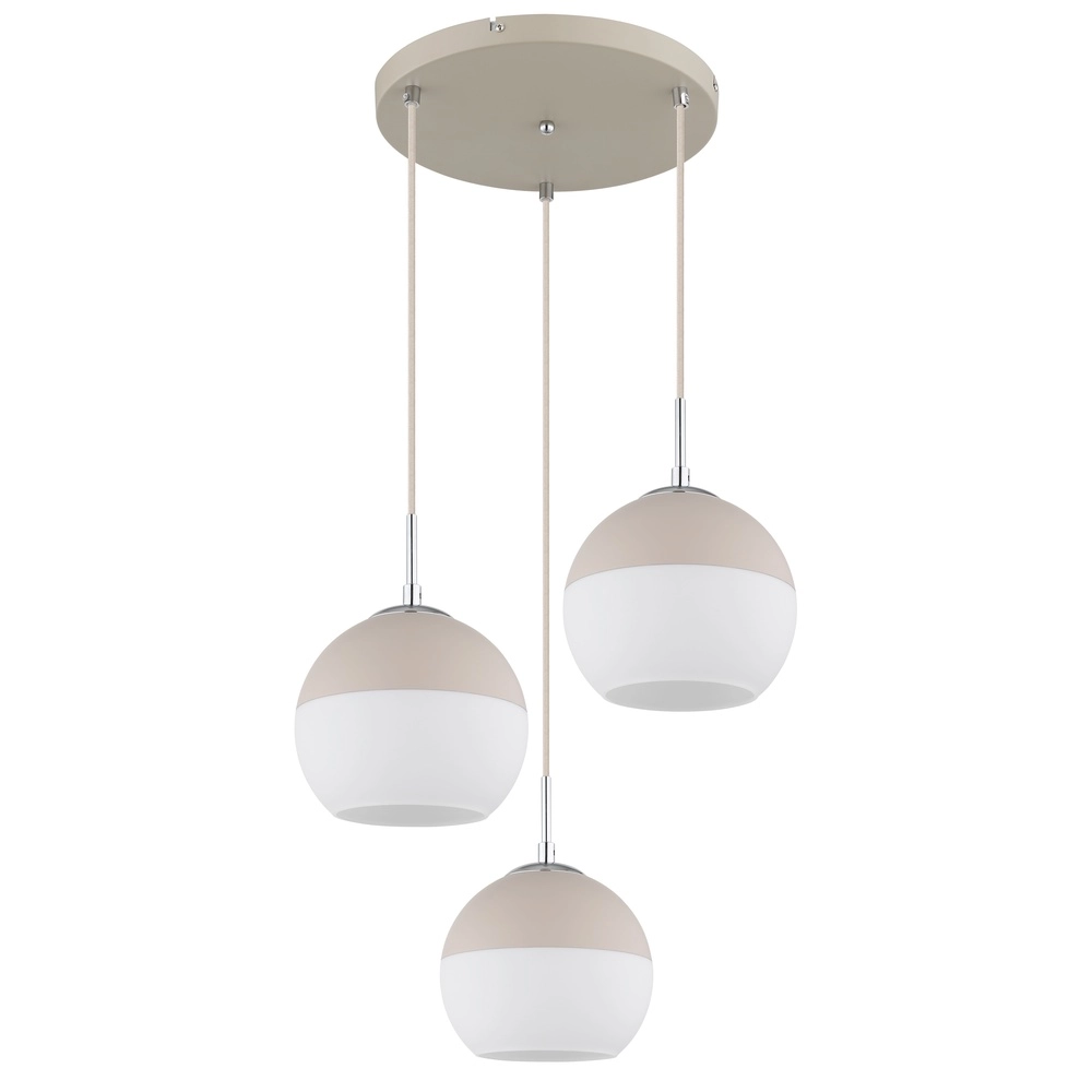 3-flammige Pendelleuchte Ragusa rund sandbraun Globo 9007371575787